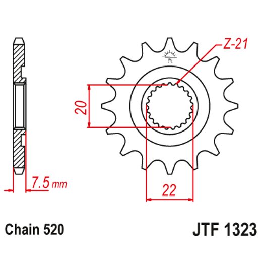Řetězové kolečko JT JTF 1323-13 13 zubů, 520