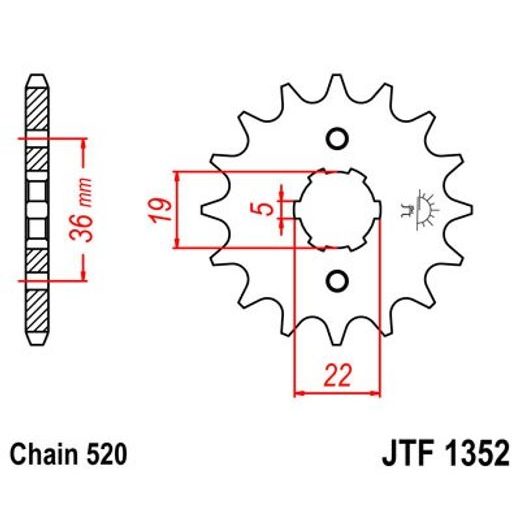 Řetězové kolečko JT JTF 1352-14 14 zubů, 520