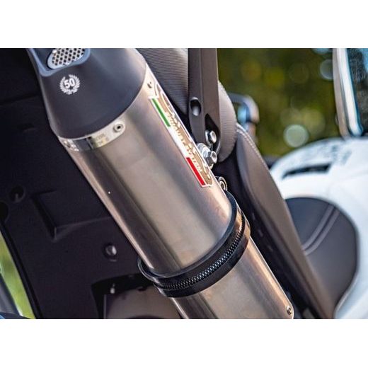 Koncovka výfuku Slip-on GPR NEW GRAND PRIX EVO TITANIUM E5.T.98.GPAN.TO Broušený titan zahrnuje spojovací svod a odnímatelný dB killer