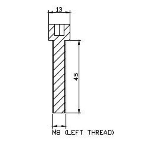Adaptér na zpětné zrcátko PUIG ADAPTER REAR MIRROR HI-TECH M10 TO M8 LEFT THREAD 9981N černý na řidítka