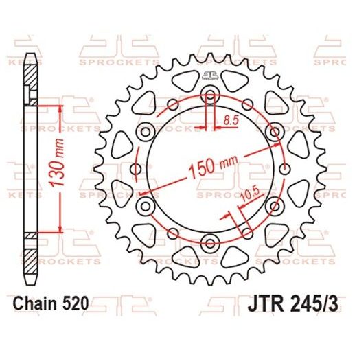 Řetězová rozeta JT JTR 245/3-42 42 zubů, 520