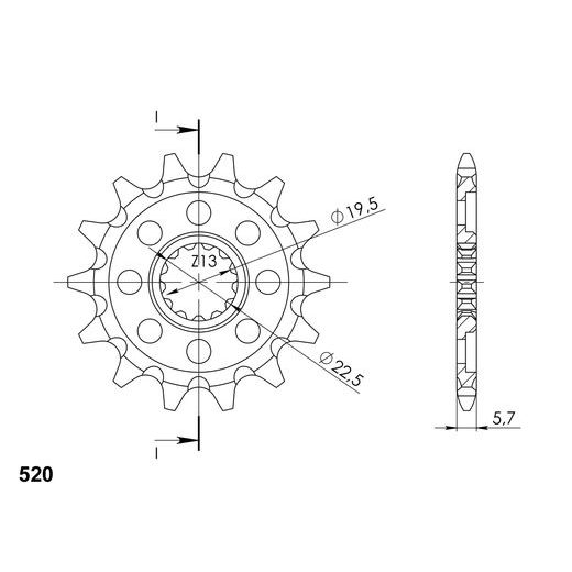 Řetězové kolečko SUPERSPROX CST-825:13 13 zubů, 520