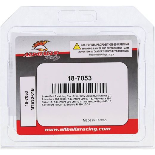 Zajišťovací čep brzdových destiček All Balls Racing BPRPK18-7053