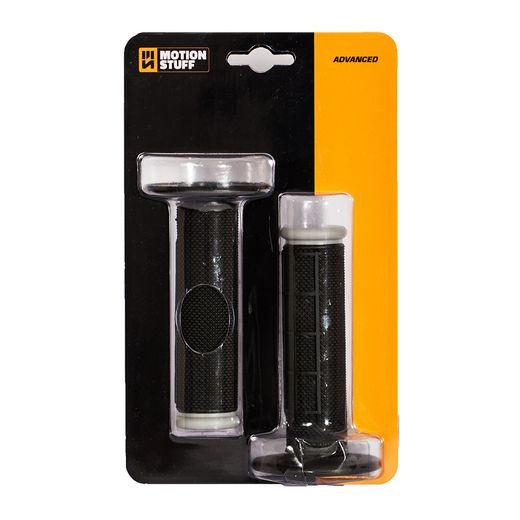 Motokrosové rukojeti MOTION STUFF ADVANCED černá/šedá (half-waffle)