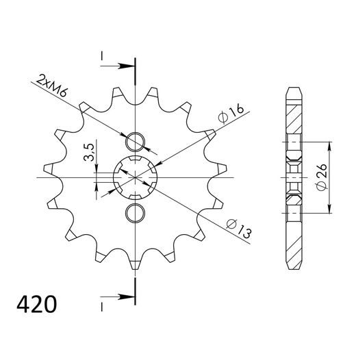 Řetězová sada D.I.D Chain - stříbrný řetěz 420 D, Netěsněný, kolečko SUPERSPROX, rozeta SUPERSPROX pro YAMAHA DT 80 MX 1983