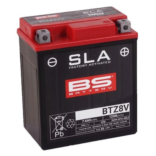 Továrně aktivovaná motocyklová baterie BS-BATTERY BTZ8V (FA) (YTZ8V (FA)) SLA