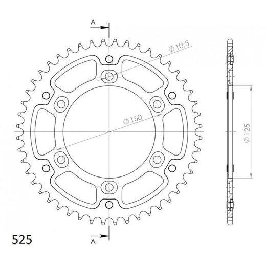 Řetězová rozeta SUPERSPROX STEALTH RST-899:48-GLD zlatá 48 zubů, 525