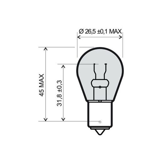 Přední světlo RMS 246510191 BA15S 12V 21W