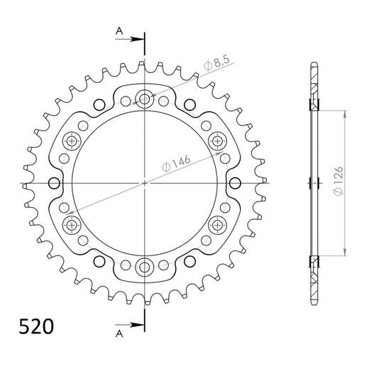 Řetězová rozeta SUPERSPROX STEALTH RST-808:41-BLU modrá 41 zubů, 520