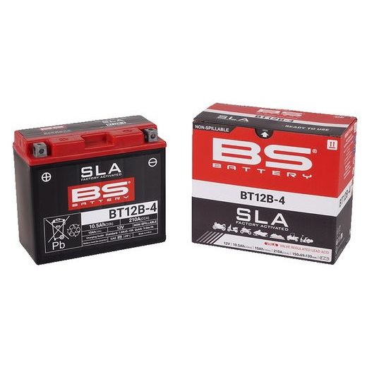 Továrně aktivovaná motocyklová baterie BS-BATTERY BT12B-4 (YT12B-4) SLA