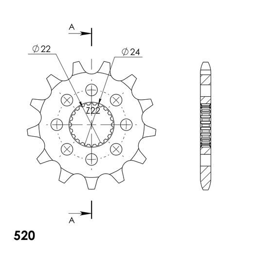 Řetězové kolečko SUPERSPROX CST-394:13 13 zubů, 520