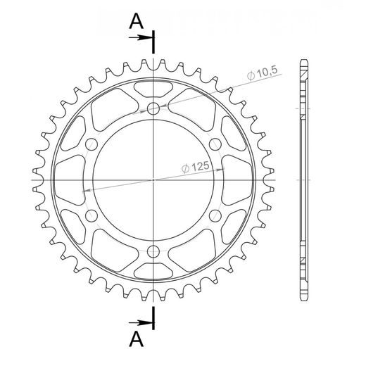 Řetězová rozeta SUPERSPROX RFE-2012:40-BLK černý 40 zubů, 525