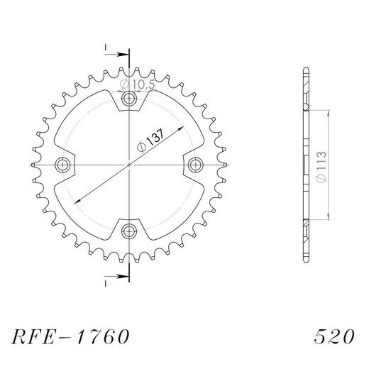 Řetězová rozeta SUPERSPROX RFE-1760:40-BLK černý 40 zubů, 520