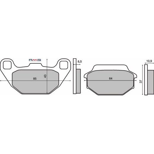 Brzdové destičky RMS 225102710 organické