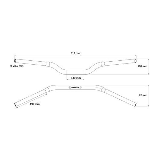Řídítka ACCOSSATO hliník, 28.5mm černý