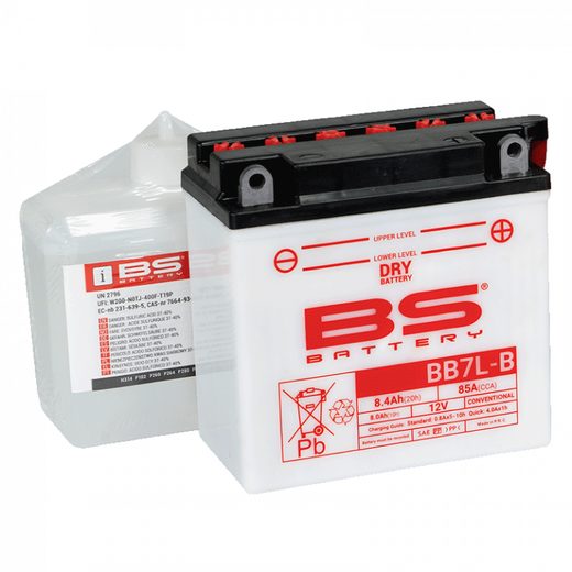 Konvenční motocyklová baterie BS-BATTERY BB7L-B Včetně balení kyseliny