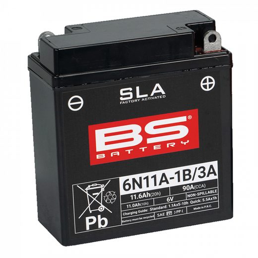 Továrně aktivovaná motocyklová baterie BS-BATTERY 6N11A-1B/3A (FA) SLA