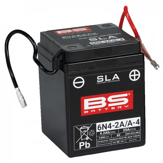 Továrně aktivovaná motocyklová baterie BS-BATTERY 6N4-2A/A-4 (FA) SLA
