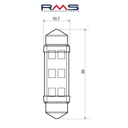 Žárovka RMS 246510595 12V 6 Led, SV8.5 bílá