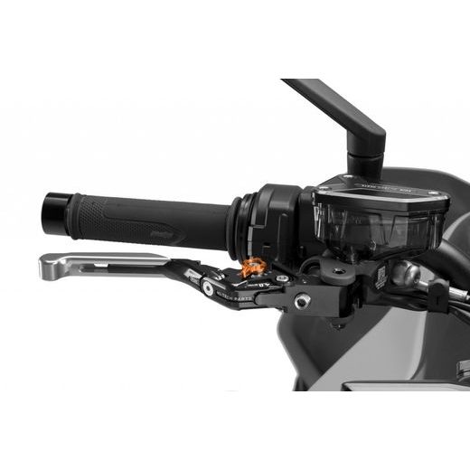 Páčka brzdy bez adaptéru PUIG 4.0 414PNT rozšiřitelná skládací stříbrná/oranžová