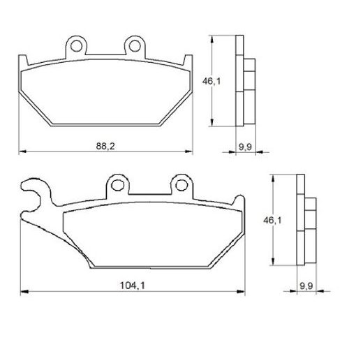 Brzdové destičky ACCOSSATO AGPA166 OR