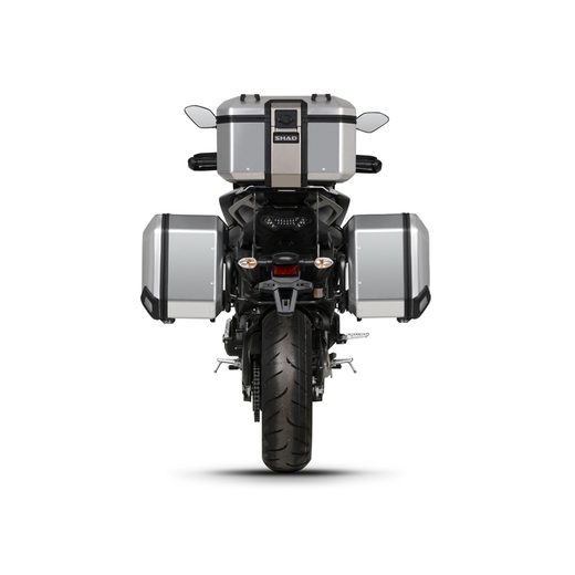 Kompletní sada černých hliníkových kufrů SHAD TERRA BLACK, 37L topcase 47L/47L boční kufry, včetně montážní sady a plotny SHAD YAMAHA MT-09 Tracer / Tracer 900