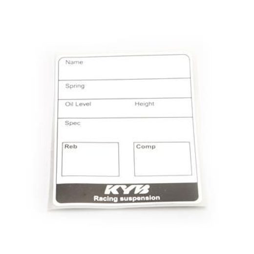 Label suspenion name, oil level, spring KYB 150350000110