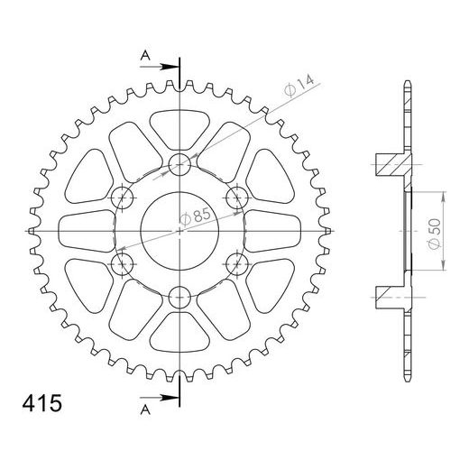 Řetězová rozeta SUPERSPROX RFE-322:46-BLK černý