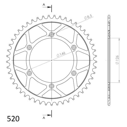 Řetězová sada EK - zlatý řetěz 520 MRD, Netěsněný, kolečko SUPERSPROX, rozeta SUPERSPROX pro SUZUKI RM 250 1989-1997