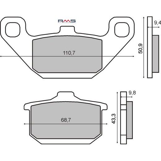 Brzdové destičky RMS 225101490 organické