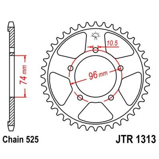 Řetězová rozeta JT JTR 1313-42 42 zubů, 525