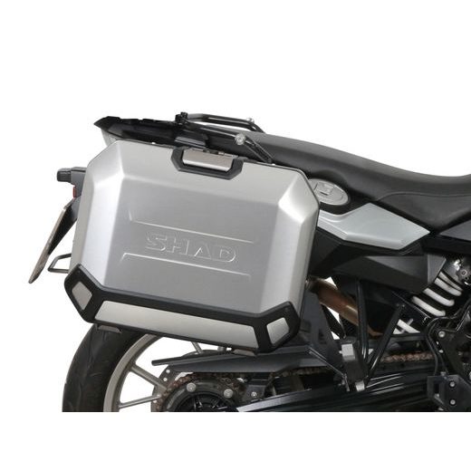 Kompletní sada bočních hliníkových kufrů SHAD TERRA 36L/47L, včetně montážní sady SHAD BMW F 650 GS/ F 700 GS/ F 800 GS