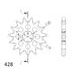 Řetězová sada EK - stříbrný řetěz 428 DEH, Netěsněný, kolečko SUPERSPROX, rozeta SUPERSPROX pro SUZUKI RM 80 1997-2001