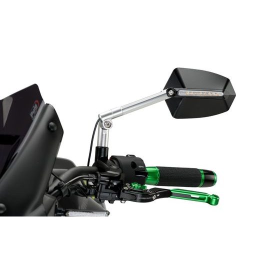 Zpětné zrcátko PUIG GTI 016DN eloxovaný hliník / černá levý