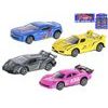 Auto sportovní 10cm 1:43 kov zpětný chod 4druhy v krabičce 24ks v DBX