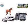 Kids Globe Traffic Volvo EX90 kov s přívěsem pro koně 28cm zpětný chod v krabičce