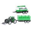 Traktor nakladač 17cm 3druhy na setrvačník + 2vlečky v krabičce