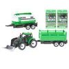 Traktor nakladač 17cm 3druhy na setrvačník + 2vlečky v krabičce