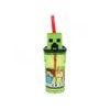 Plastový kelímek Minecraft - 3D s brčkem 360 ml