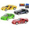 Auto závodní 9-10cm kov 1:43 na zpětný chod 4druhy 3barvy v krabičce 24ks v DBX