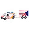 Kids Globe Traffic VW Transporter ambulance 27,5cm kov zpětný chod s přívěsem v krabičce
