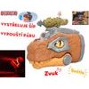 Dinoworld dinosaurus hlava 17cm na baterie chrlící páru se světlem a zvukem v krabičce