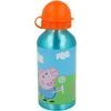 Hliníková láhev na pití Prasátko Pepa 400 ml - oranžová/modrá