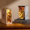 RoboTime 3D skládačka Zarážka na knihy Miniatura domečku Slunečné městečko