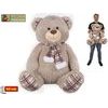 Plush Friends medvěd plyšový 65cm sedící se šálou 0m+