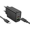 Gentle PD30W dual port adaptér Type-C to Type-C ČERNÝ