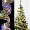 Vánoční stuha s LED ozdobami 2M - zlatá