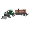 Traktor nakladač 17cm 3druhy na setrvačník + 2vlečky v krabičce