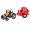 Traktor kov 19cm s přívěsem volný chod 3barvy v krabičce 12ks v DBX