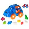 Auto/vkládačka 25,5cm 2v1 geometrické tvary a zvířátka 2barvy 12m+ v síťce